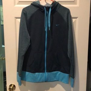 Nike full zip aqua sweater